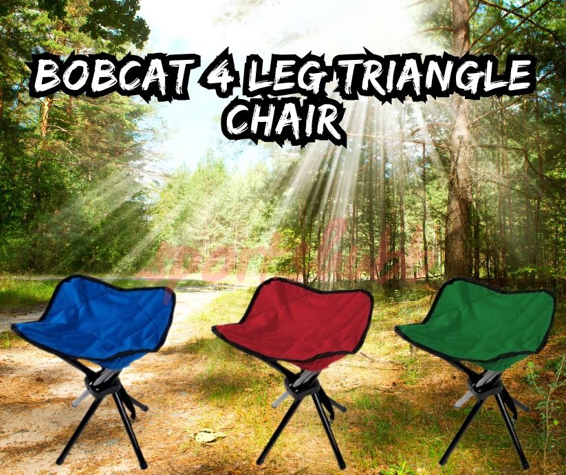 BOBCAT 4 LEG TRIANGLE CHAIR (Category: Hiking & Camping) located in Quezon City. Submitted by mike10sitaldas (Listing ID 1391415812, Image 1). Description: BOBCAT 4 LEG TRIANGLE CHAIR 750 Php We Serve Wholesale / Retail Shipping: Nationwide Shipping fee will be shouldered by the customers. .