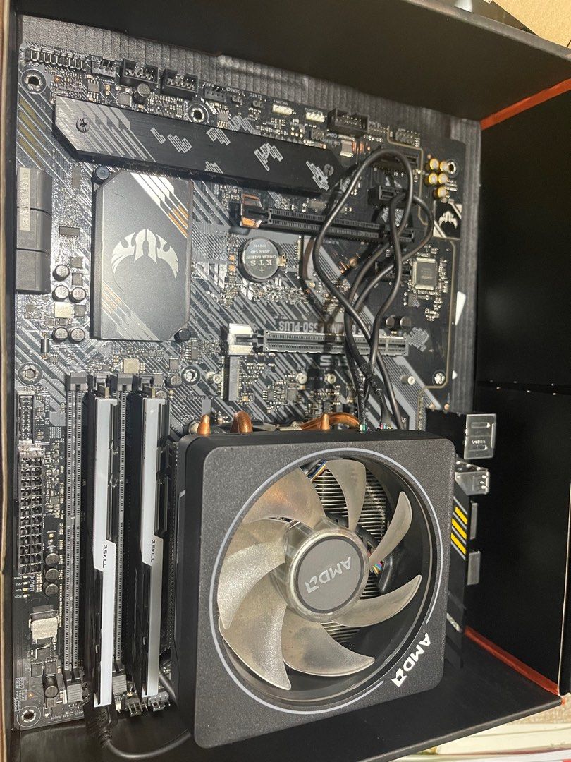 FS Motherboard, CPU, PSU (Category: Computer Parts) located in Manila. Submitted by mcxxxx (Listing ID 1391466907, Image 1). Description: For Sale: ASUS TUF B550- Gaming Plus AMD Ryzen 7 3800X G Skill trident 16gb (8x2) RGB 32mhz Aerocool PSU 750w Transparencies: above listed are 5yo unit no warranty, no receipts 1 memory card slot of MOBO is not working take all only po RFS: PC upgrade.