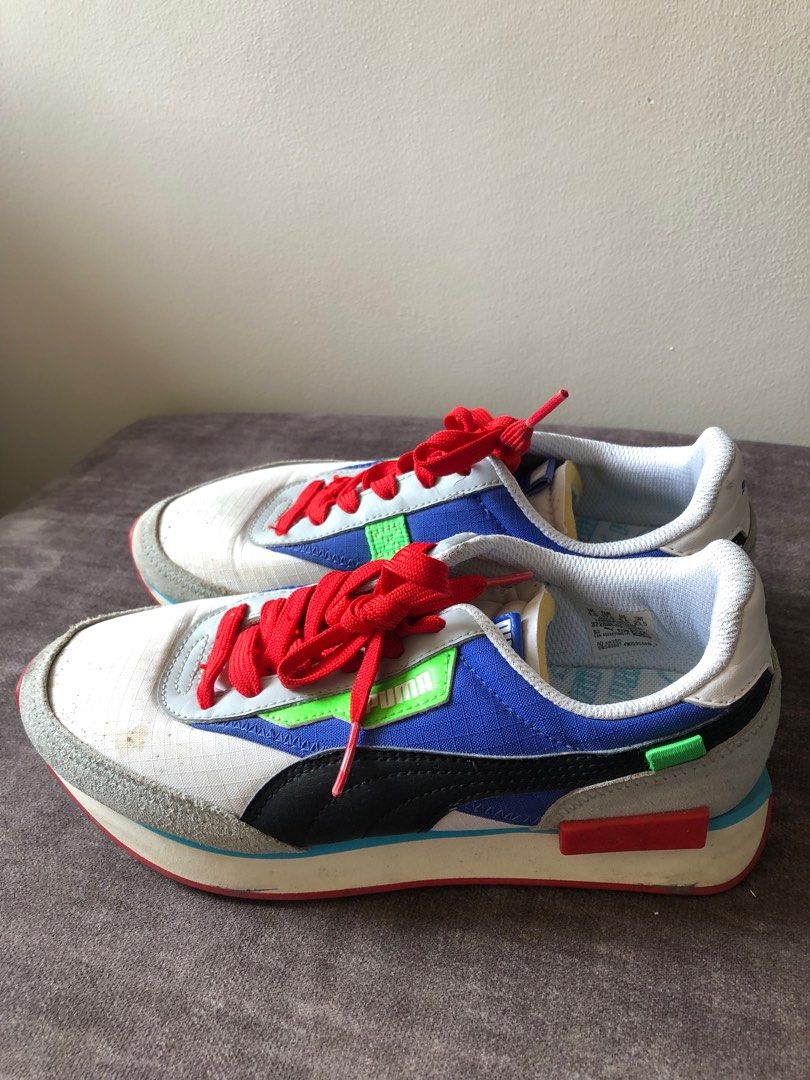 Future Rider Ride On Trainers Sneakers (Category: Sneakers) located in Makati City. Submitted by suzyleee (Listing ID 1391388898, Image 2). Description: Has dot dot stains can remove with thorough washinggg all goods other than stains price is negotiable exact size is in the picture .
