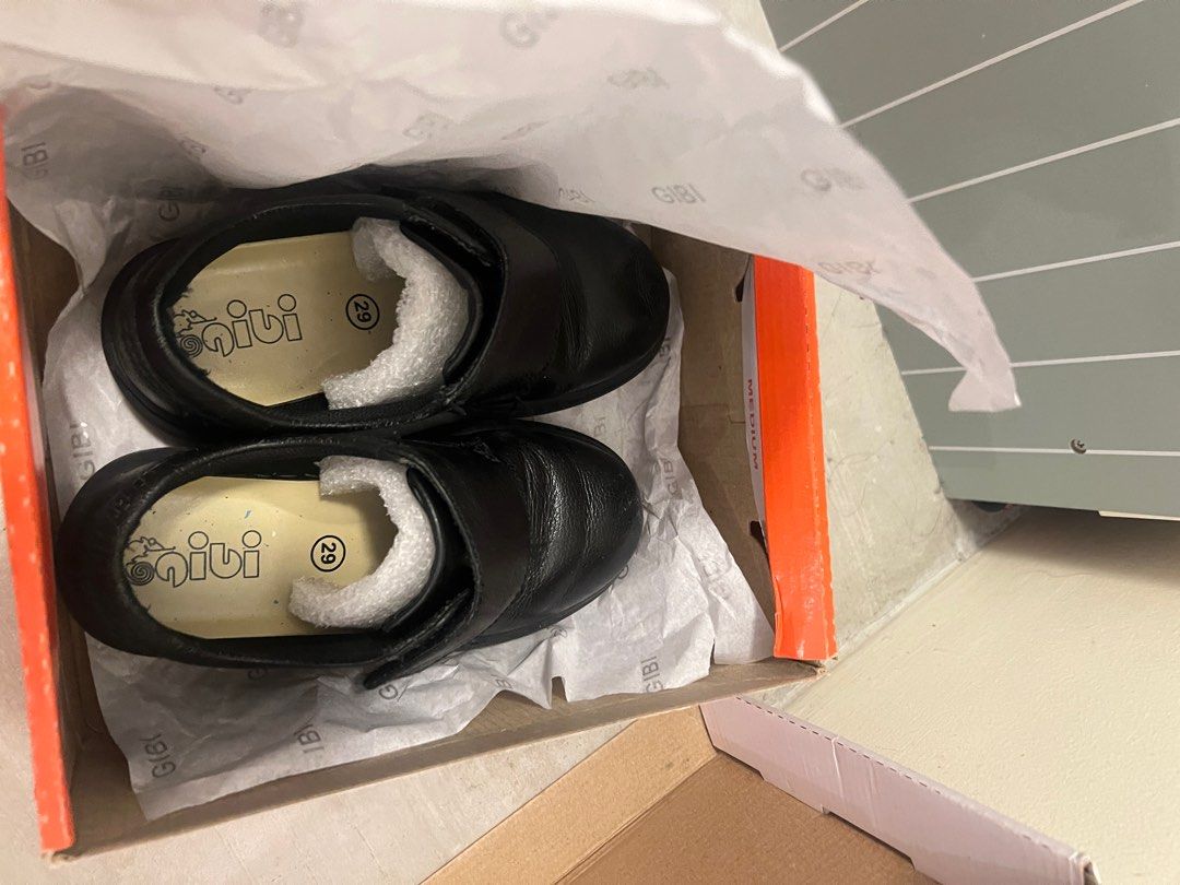 Gibi authentic leather school shoes for kids (Category: Babies & Kids Fashion) located in Taguig. Submitted by LaraGotStyle (Listing ID 1391388346, Image 2). Description: just need a little polis size 29.