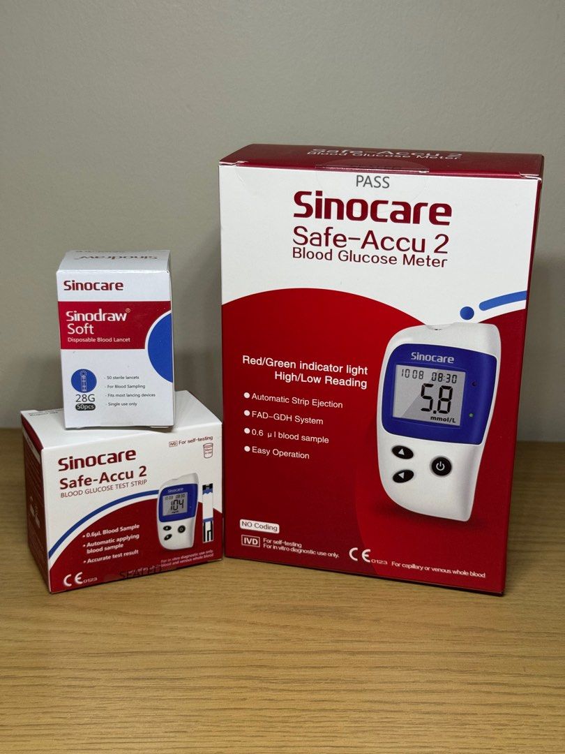 Glucometer Set with 50 strips and 50 lancets (Category: Health Monitors & Weighing Scales) located in Manila. Submitted by gayle.v (Listing ID 1391417709, Image 1). Description: NEWEST MODEL Brand new and Complete set - Quick results - For everyday monitoring Inclusions: - Glucometer machine - Lancing device - 50 glucose test strips - 50 lancets - Storage bag - User manual.