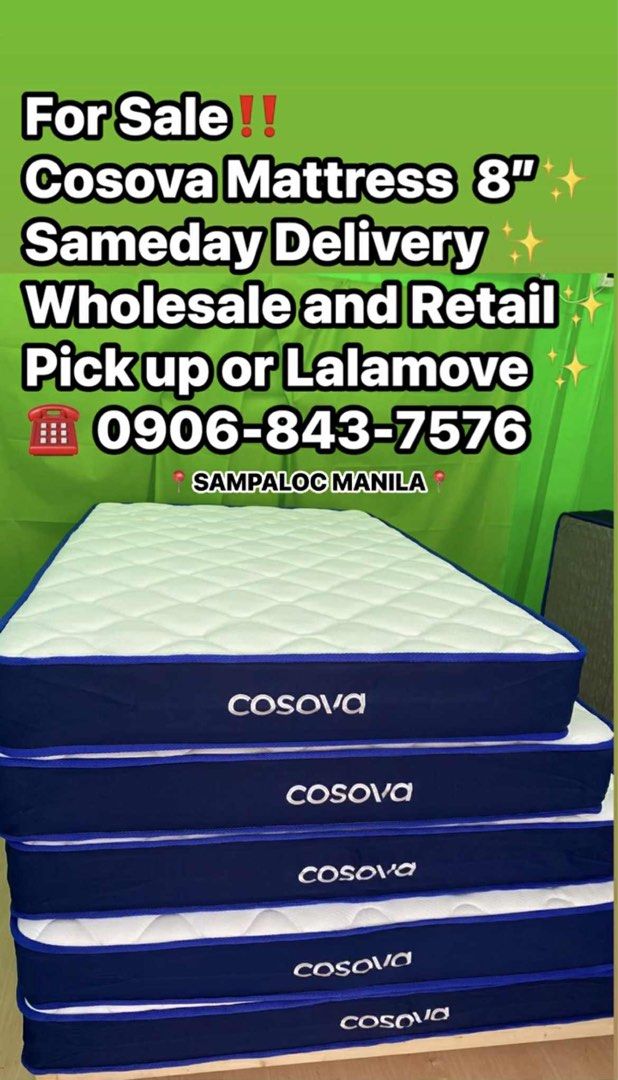 MEMORY FOAM MATTRESS (Category: Bed Frames & Mattresses) located in Manila. Submitted by livestone-6b6c (Listing ID 1391536683, Image 1). Description: Firm at Malambot ✅ ✨SAME-DAY DELIVERY ✨ 📍 STA. CRUZ, MANILA 📍 ✨ WHOLESALE & RETAIL ✅ PICK UP ✅ MEET UP ✅ SAME-DAY DELIVERY via LALAMOVE ✅ CASH ON DELIVERY ✅ AVAILABLE IN ALL SIZES ☎️ 0906-843-7576.