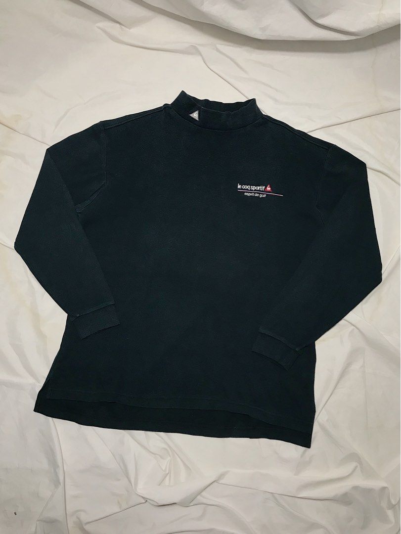 Nego Boskuu Le Coq Sportif Golf Collection Basic Longsleeve Turtleneck  SweatShirt Ori Dark Green 