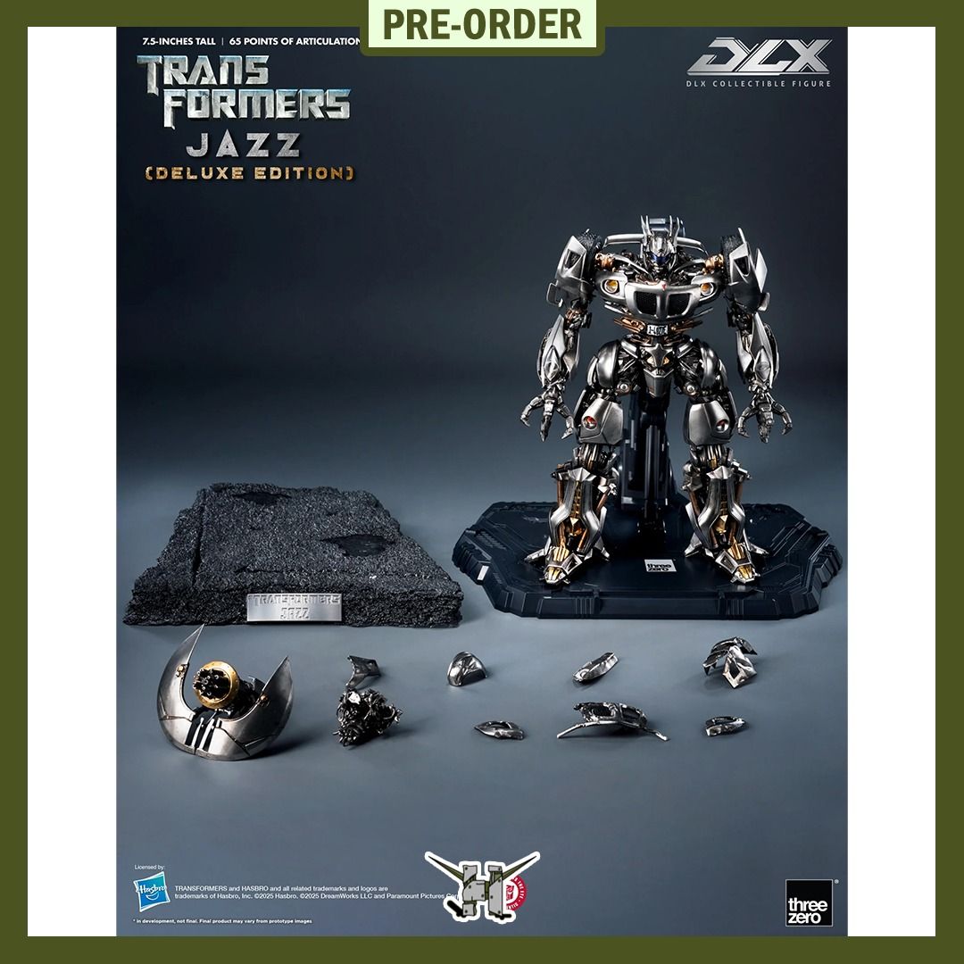 PRE-ORDER!! Transformers - DLX Jazz / Deluxe Edition (Category: Figurines & Statues) located in Quezon City. Submitted by figsnkits (Listing ID 1391533466, Image 2). Description: PRE-ORDER!! Threezero - Transformers - DLX Jazz Pre-order price: Php 9,810 Min. DP: Php 2,500 (new) Php 1,800 (return customers) SRP: Php 10,900 - Transformers - DX Jazz (Deluxe Edition) Pre-order price: Php 12,510 Min. DP: Php 3,100 (new) Php 2,300 (return customers) SR