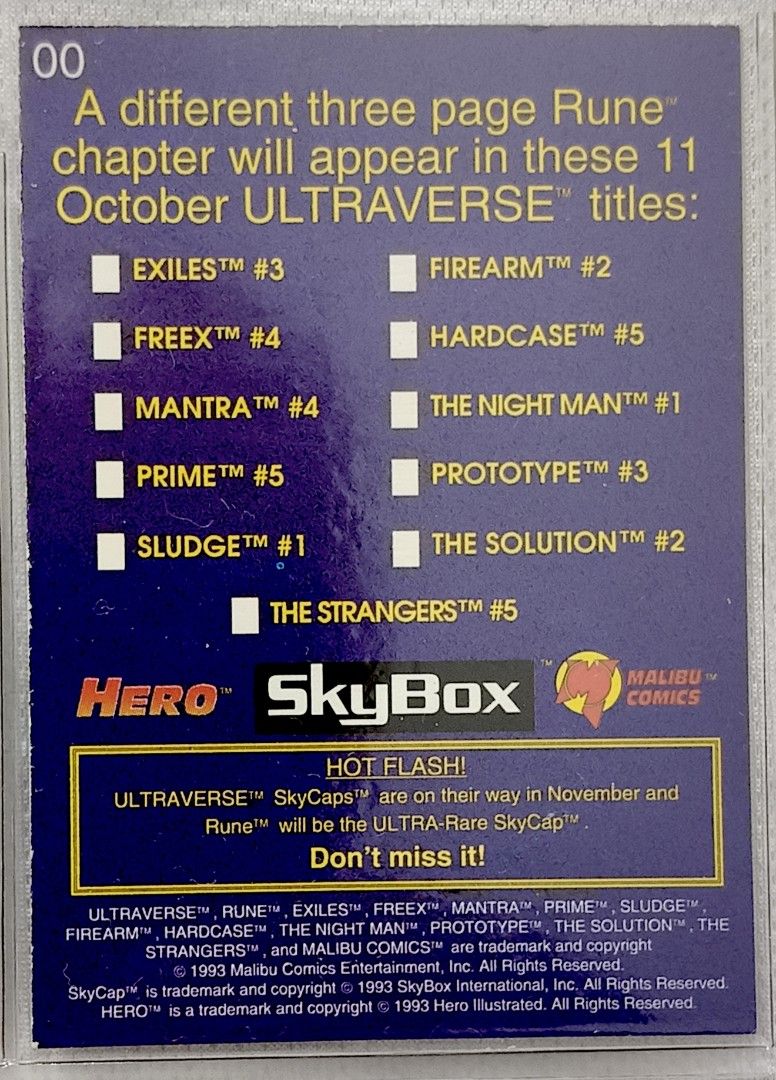 RUNE ULTRAVERSE 1993 (BARRY WINDSOR SMITH ) SKYBOX & MALIBU COMICS ...