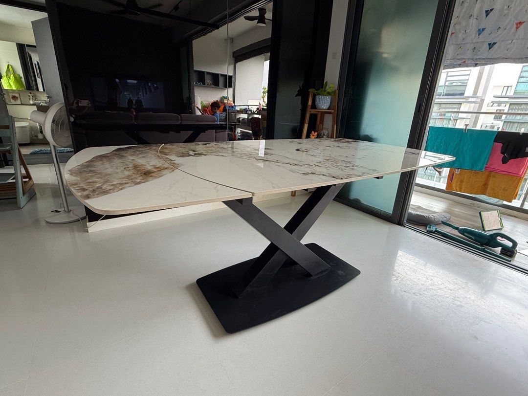 Sintered stone Dining Table 1.2/1.8m, Furniture & Home Living ...