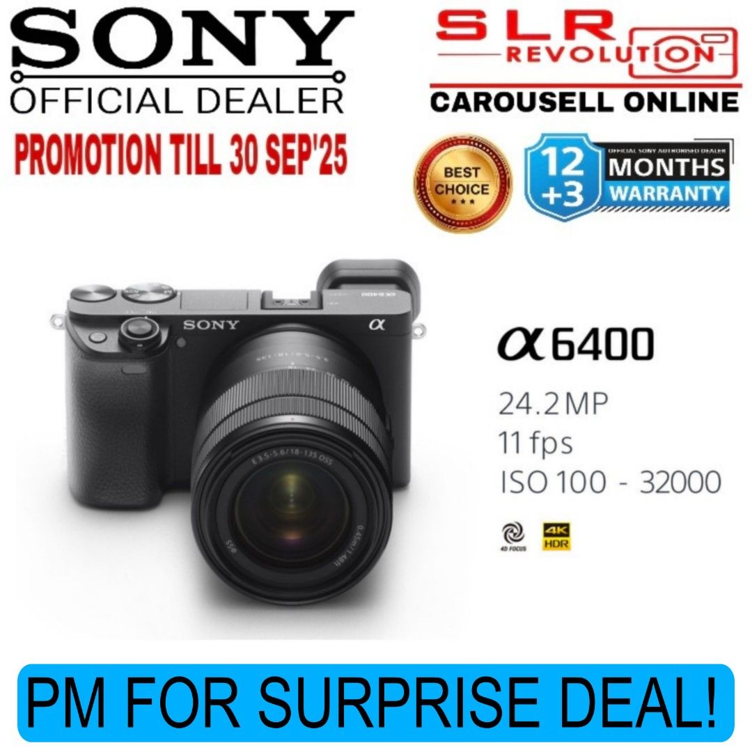 Sony A6400 body or 16-50mm 18-135mm Lens kit SONY A6400 @6400