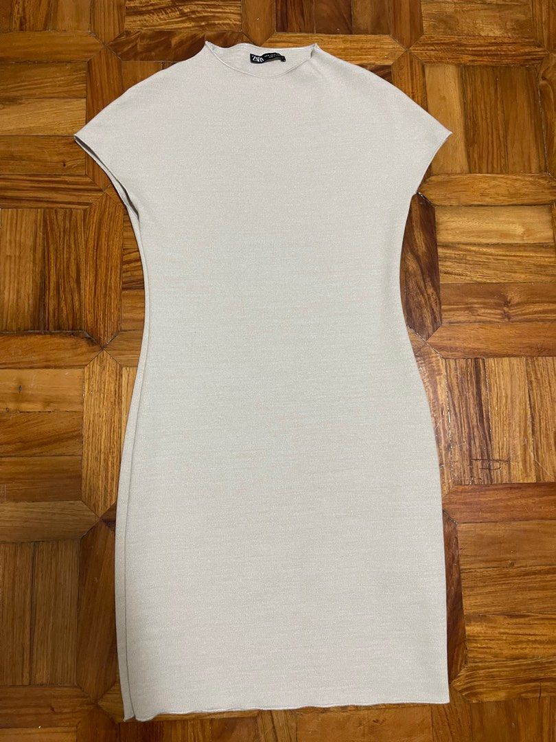 Zara Beige Bodycon Mini Dress (Category: Dresses) located in Makati City. Submitted by ksclothes_ (Listing ID 1391490096, Image 1). Description: For your sexy nights out! Fits S-M Helping tags Zara Mango Uniqlo Stradivarius.