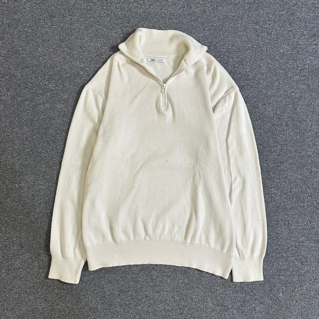 Zara Knit Halfzip Sweater (Category: Formal Shirts) located in Quezon City. Submitted by leaneder23 (Listing ID 1391416749, Image 3). Description: Zara Knit Sweater Sobrang ganda nito guys Madalas ko sya gamitin lalo pag airport fit kasi very comfortable May issue sya, check photos lang kaya manage expectations lang po kaya mura ko nalang po binenta Length: 27 inches Width: 22 inches (Perfume not included) RFS: Decluttering Quezon City Area.