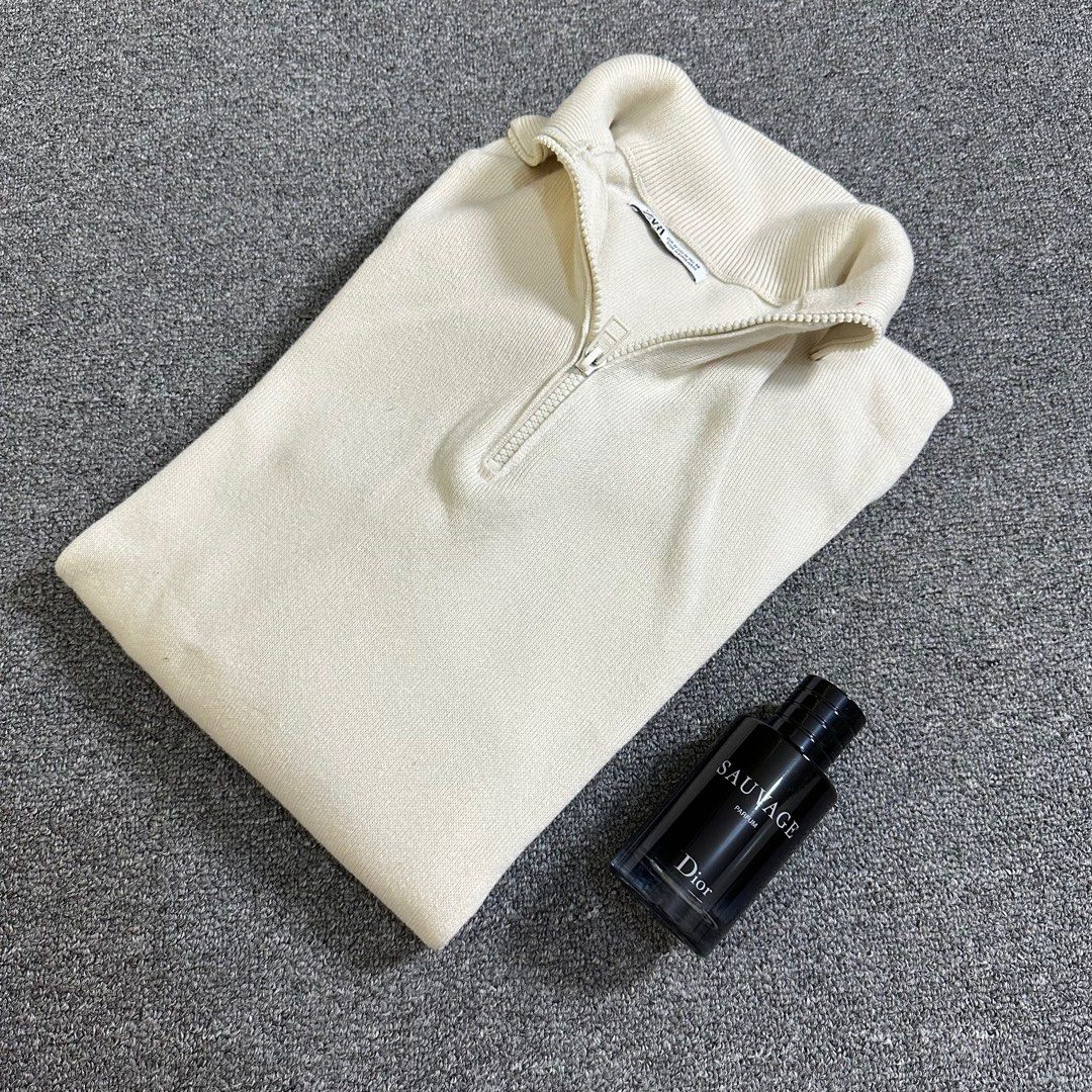 Zara Knit Halfzip Sweater (Category: Formal Shirts) located in Quezon City. Submitted by leaneder23 (Listing ID 1391416749, Image 1). Description: Zara Knit Sweater Sobrang ganda nito guys Madalas ko sya gamitin lalo pag airport fit kasi very comfortable May issue sya, check photos lang kaya manage expectations lang po kaya mura ko nalang po binenta Length: 27 inches Width: 22 inches (Perfume not included) RFS: Decluttering Quezon City Area.