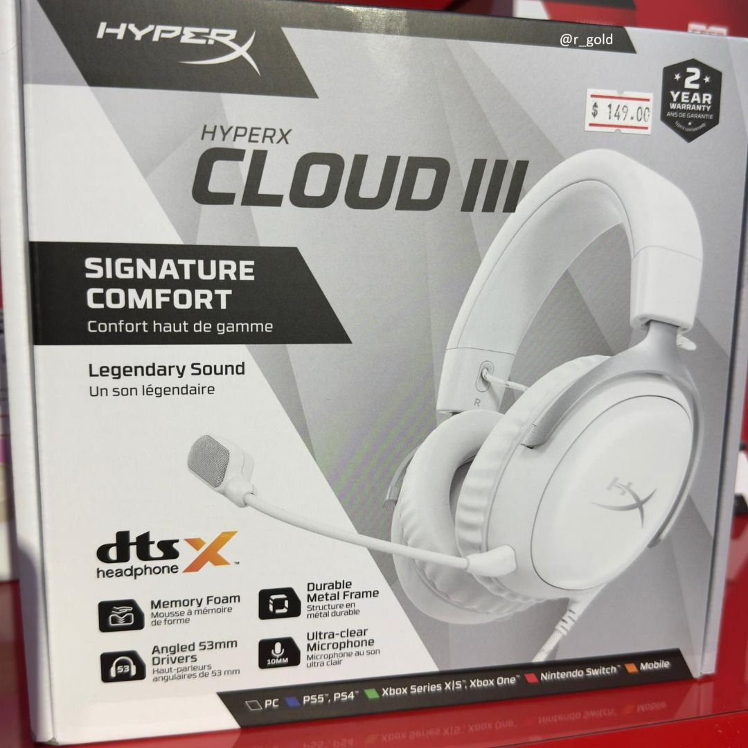⭐9.9 Sale⭐ BNIB HyperX Cloud III Wired Gaming Headset (White)63858159754241110