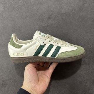 adidas gazelle silver green womens Gucci x Adidas Gazelle Beige GG Monogram