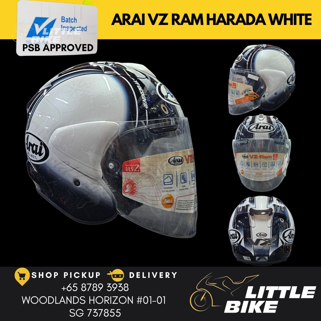 ARAI VZ RAM Motorcycle helmet PSB approved, Motorcycles