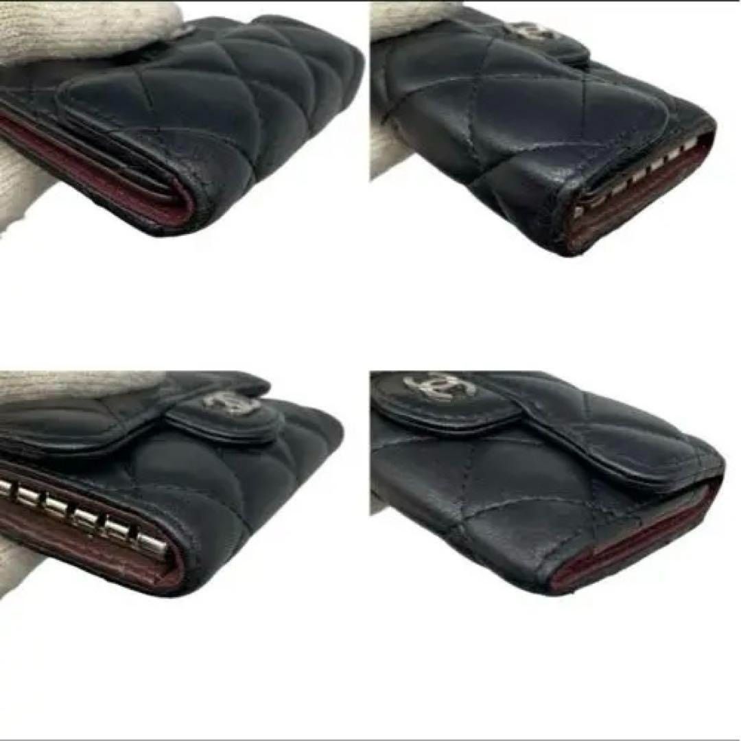 Authentic CHANEL key case in lambskin (Category: Luxury Bags & Wallets) located in General Trias. Submitted by japan_secondhand_products (Listing ID 1391669479, Image 3). Description: CHANEL 6-ring key case with quilted matelasse accents and Coco mark, silver hardware ○Size Height 6cm Width 10.5cm Gusset 2.5cm Actual measurements when laid flat. We do not accept photos of the product being worn. ○Status There is some wear and tear, but there is n