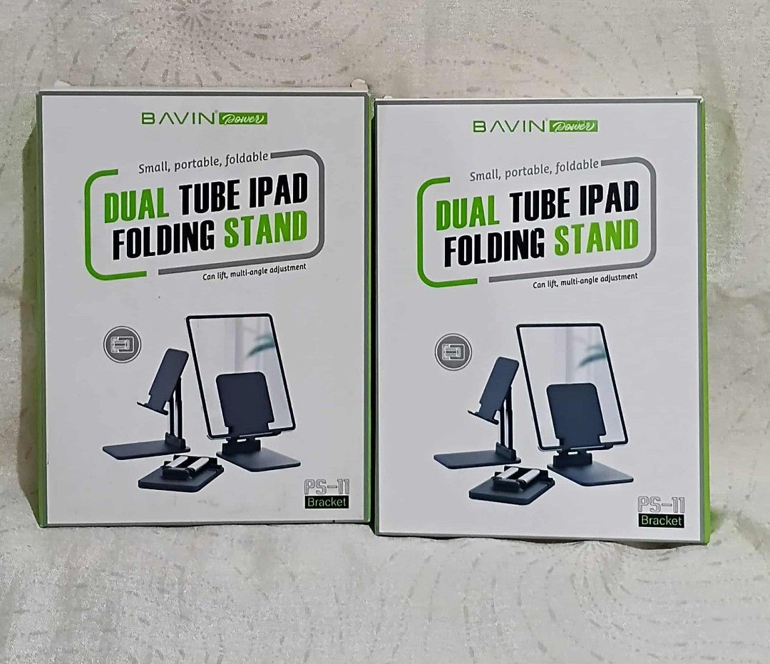 Bavin Dual Tube iPad Folding Stand (PS-11) (Category: Mounts & Holders) located in Manila. Submitted by chinggayg.190 (Listing ID 1391578669, Image 3). Description: ✨ Unfold Productivity with Style! ✨ Meet the Bavin Dual Tube iPad Folding Stand (PS-11) – your perfect desk companion for ultimate comfort and flexibility! 💻📱 ✅ Small, Portable, Foldable ✅ Multi-Angle Adjustment for perfect viewing ✅ Strong Dual Tube Design for rock-solid stability 