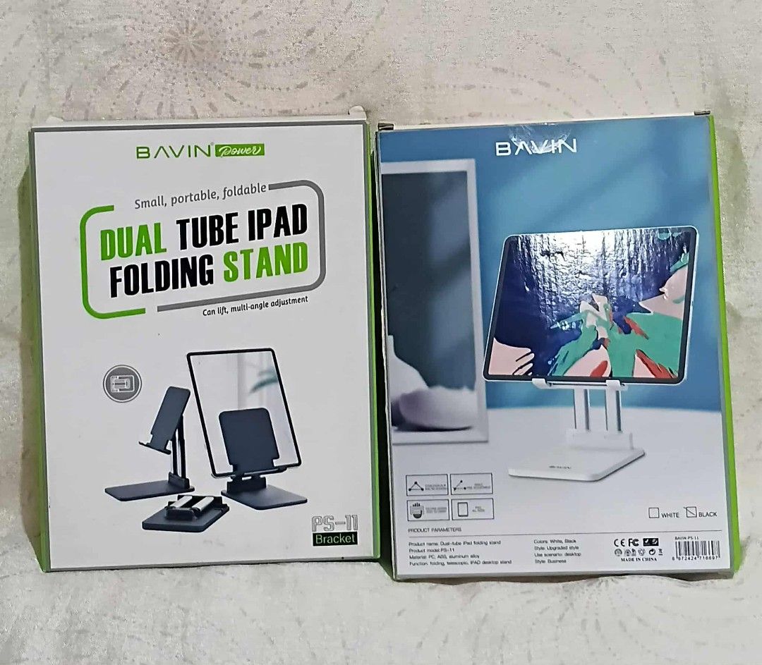 Bavin Dual Tube iPad Folding Stand (PS-11) (Category: Mounts & Holders) located in Manila. Submitted by chinggayg.190 (Listing ID 1391578669, Image 2). Description: ✨ Unfold Productivity with Style! ✨ Meet the Bavin Dual Tube iPad Folding Stand (PS-11) – your perfect desk companion for ultimate comfort and flexibility! 💻📱 ✅ Small, Portable, Foldable ✅ Multi-Angle Adjustment for perfect viewing ✅ Strong Dual Tube Design for rock-solid stability 