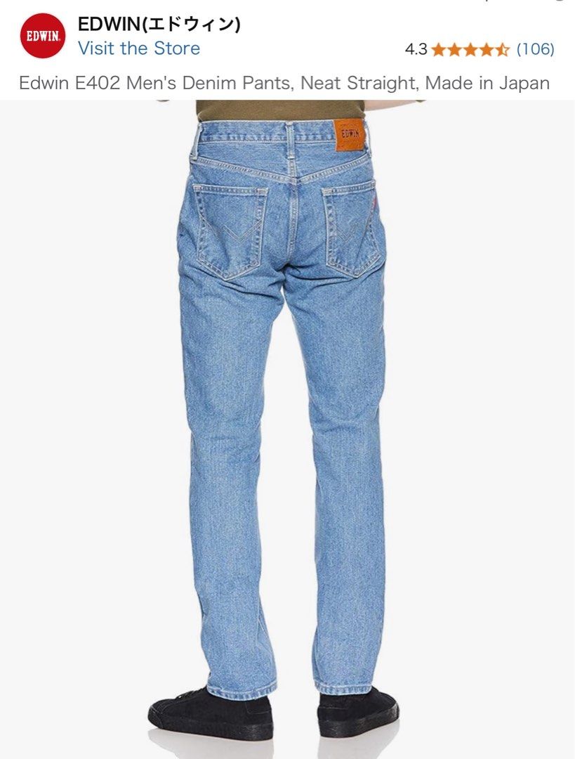 EDWIN 402 Men’s denim pants (Category: Jeans) located in General Santos City (Dadiangas). Submitted by curatedstuffs101 (Listing ID 1391578580, Image 1). Description: Excellent No flaws Color rate:10/10 Size:32 on tag Light blue in color Pls.refer to the photos for the actual measurements.