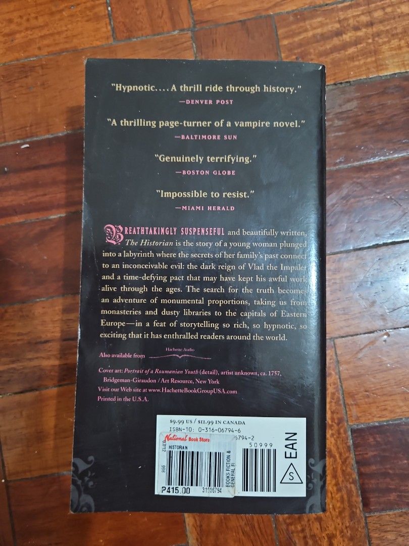 Elizabeth Kostova THE HISTORIAN (Category: Storybooks) located in Quezon City. Submitted by rclim (Listing ID 1391654533, Image 2). Description: the phenomenal #1 best seller.