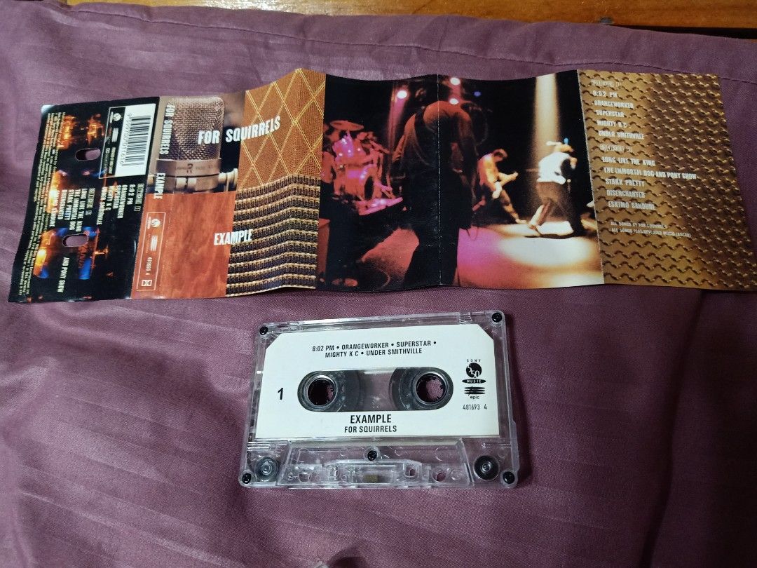 FOR SQUIRRELS - EXAMPLE (PHILIPPINE EDITION) CASETTE TAPE (Category: CDs & DVDs) located in Calamba. Submitted by thekidwholovesvintage (Listing ID 1391562819, Image 2). Description: FOR SQUIRRELS - EXAMPLE (PHILIPPINE EDITION) 🇵🇭 CASETTE TAPE 🎧🔥 WITH A SMASH HIT "MIGHTY K.C." ...A MOVING TRIBUTE TO KURT COBAIN 💛 GOOD CONDITION 🚚 FREE SHPPING.