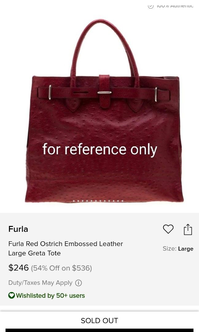 Furla handbag ostrich leather (Category: Luxury Bags & Wallets) located in Manila. Submitted by beabi041582 (Listing ID 1391661828, Image 2). Description: see photo for complete description 30 x 38 .cm ostrich leather very very good condition . lakas Maka Hermes ang dating shipped thru lala/ grab or jnt sf c/0 buyer seller location: deparo north caloocan.