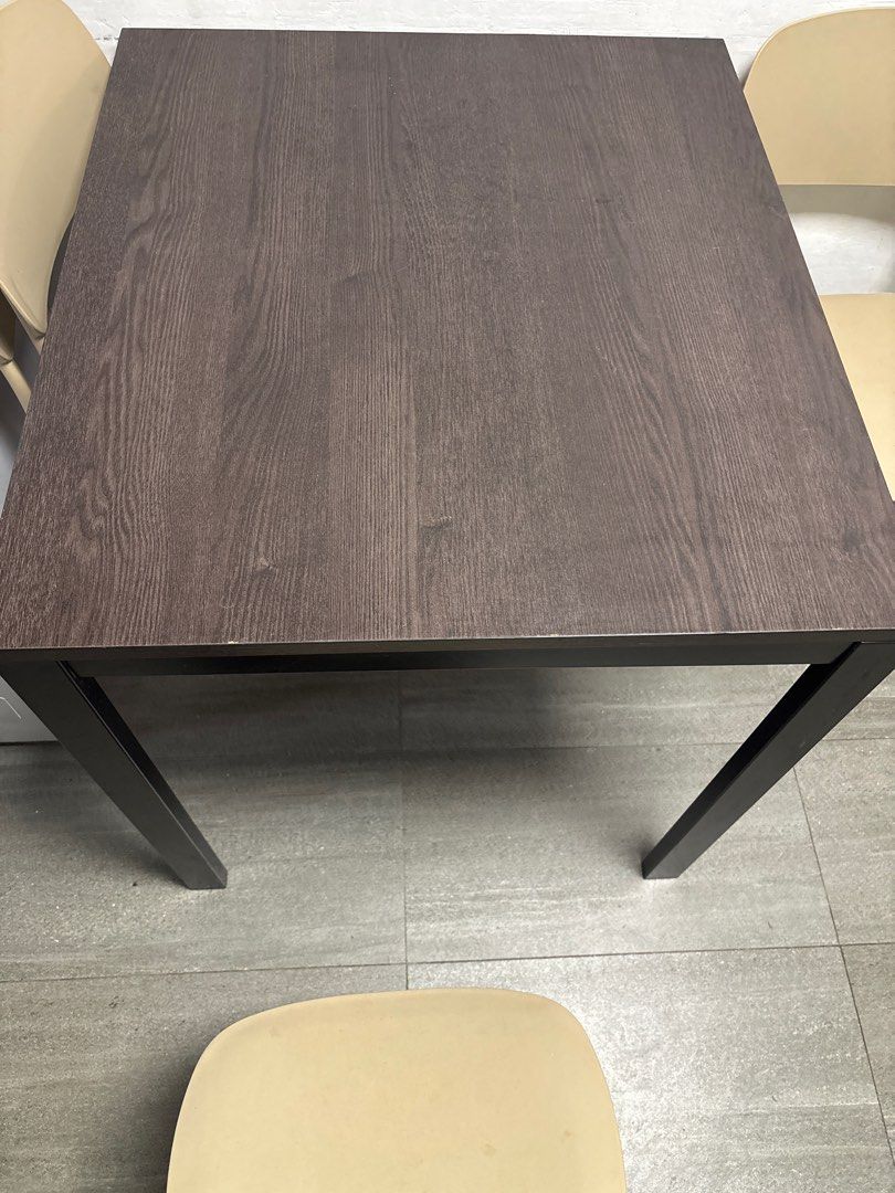 Ikea Dark Wood extendable Dining Table, Furniture Home Living