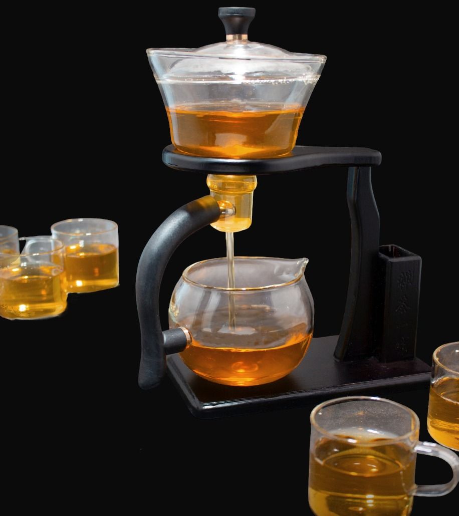 Gongfu Cha/ Kungfu Tea Glass Teapot Set (Semi-Automatic Dispenser ...