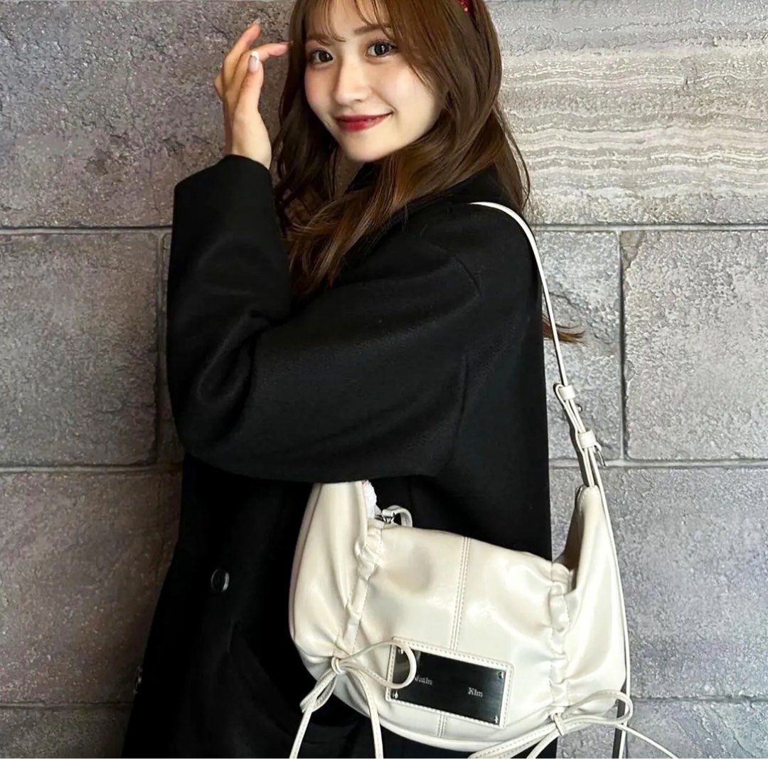 matinkim HALF SHIRRING RIBBON ROUND BAG レディース ファッション 