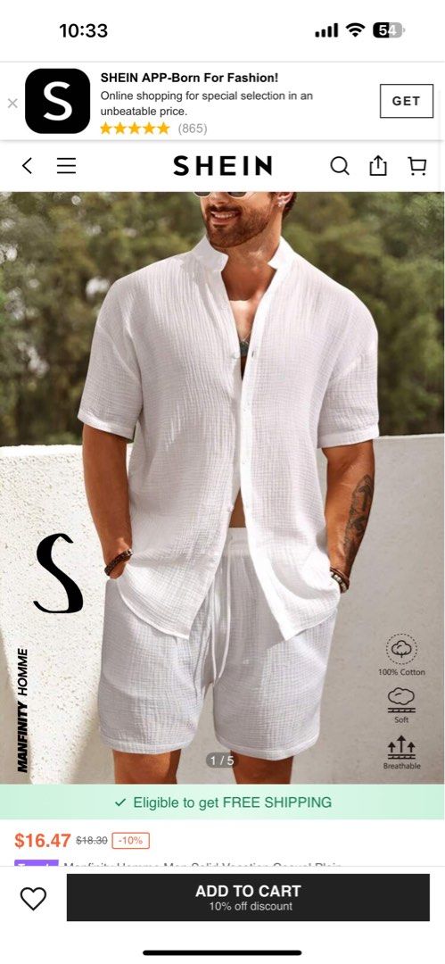 Men coords white polo and shorts (Category: Sets & Coordinates) located in Manila. Submitted by ejtc17 (Listing ID 1391706046, Image 1). Description: Available small.