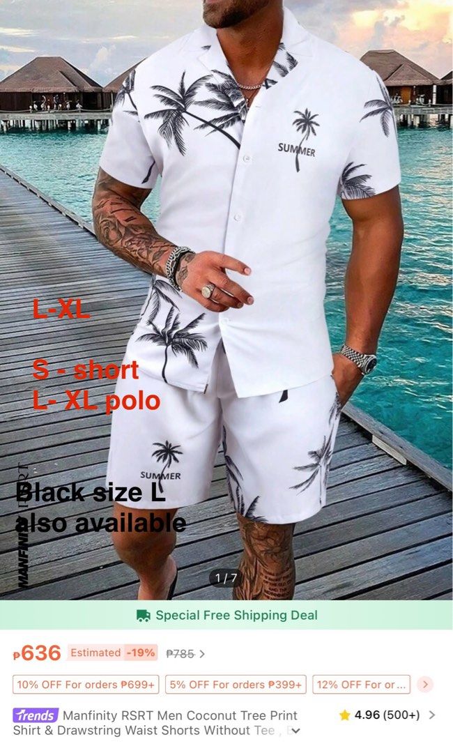 Men white summer coords polo shorts (Category: Sets & Coordinates) located in Manila. Submitted by ejtc17 (Listing ID 1391706234, Image 1). Description: .