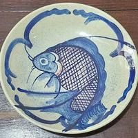 piring keramik antik China kuno lukis ikan