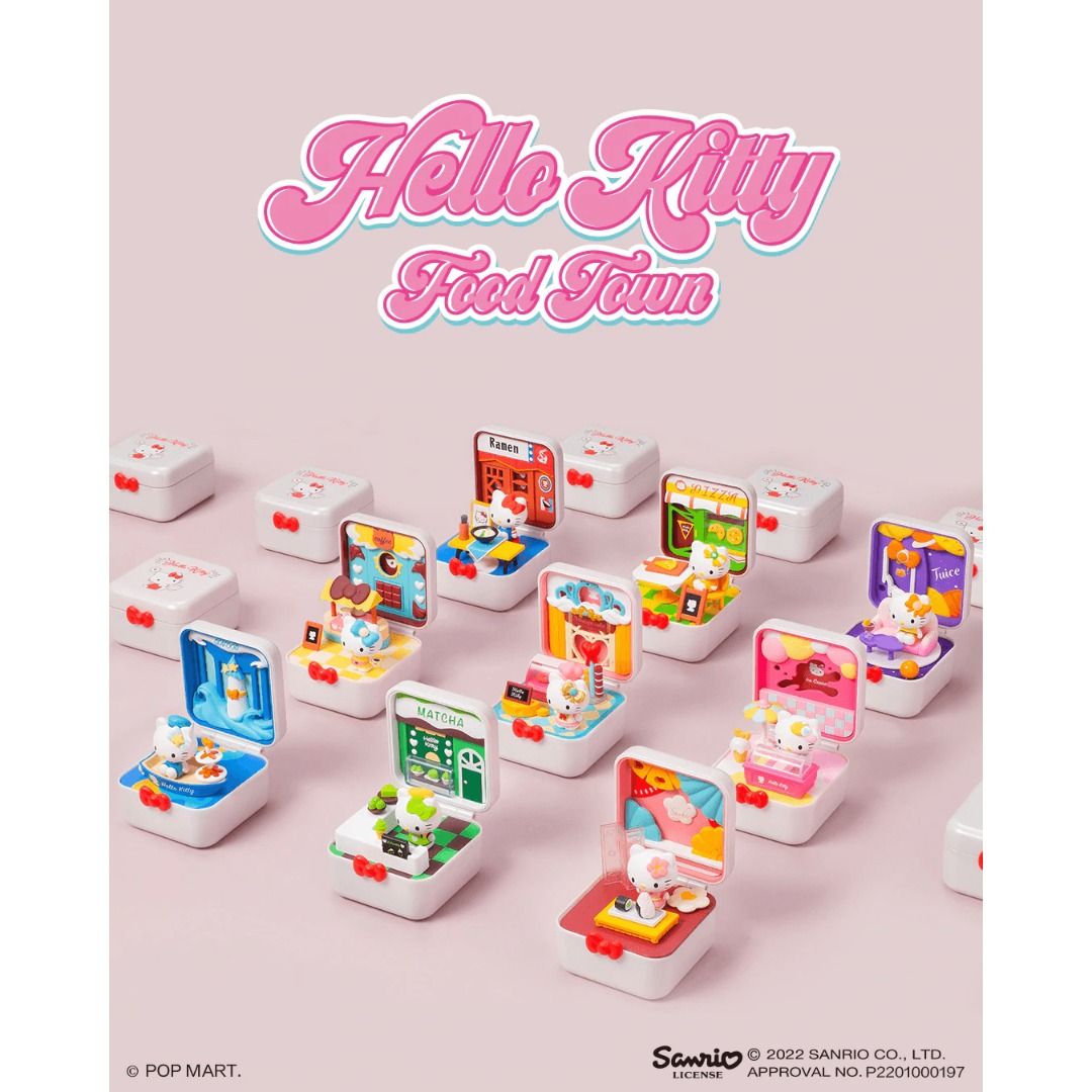 Pop Mart Hello Kitty Food Town Series (Category: Designer & Blind Box Toys) located in Valenzuela. Submitted by littlechopletsph (Listing ID 1391667705, Image 2). Description: P900 EACH / P850 EACH IF BUYING 3 OR MORE Happy Ice Cream Shop Japanese Sushi Restaurant Pizzeria Space Juice Bar Seafood Shop on Board Ramen Restaurant Delicious Cafe Matcha Dessert Shop - Opened box, sealed foil MOP: Gcash/BPI MOD: J&T/SDD.