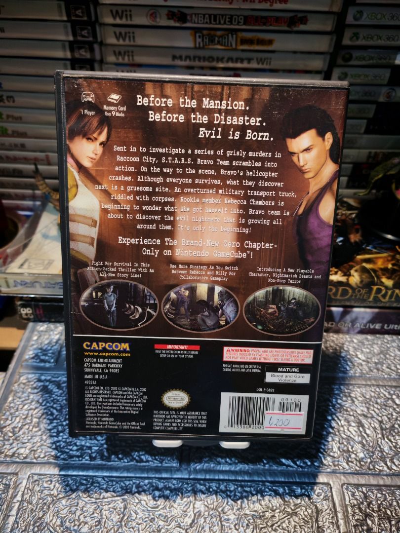 RESIDENT EVIL ZERO GAMECUBE (Category: Nintendo) located in Santa Rosa. Submitted by tristanmunoz (Listing ID 1391598890, Image 2). Description: FOR SALE!!! Php 1200 RESIDENT EVIL ZERO GAMECUBE CAPCOM NTSC-U/C (USA/CANADA) 2 DISC Tested working condition 100% Authentic Rare and Collectible Can do video calls Warranty: 24 hours testing warranty, will do change/return if item are proven damaged (will be void if defect is caused by accident, misuse,