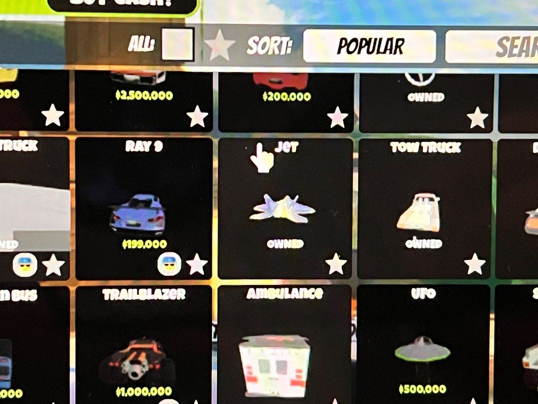 Roblox jailbreak : only rims and spoiler, colours , other valued things ...