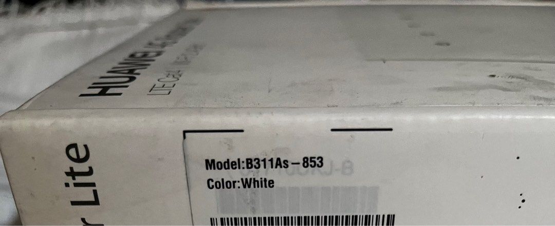 Router (Category: Networking) located in Manila. Submitted by laurenstaste (Listing ID 1391735405, Image 2). Description: Huawei 4G Router Lite Model B311As-853 Color white Still sealed. Won as a prize No warranty.