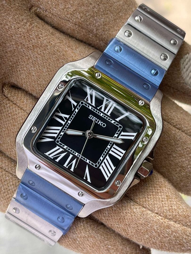 Seiko Mods (Santos) (Category: Luxury Watches) located in Valenzuela. Submitted by jedmiguel (Listing ID 1391608384, Image 2). Description: Seiko Mods Santos White Black For only PHP 9800 Brandnew & Original • Complete links • Comes with box, paperbag & card ✅ can do shipping ✅ COD OR COP VIA LBC ✅ meetup near me PM for more details Valenzuela/South Caloocan Area DISCLAIMER: We are not affiliated, associated, or in any way officially connected wi