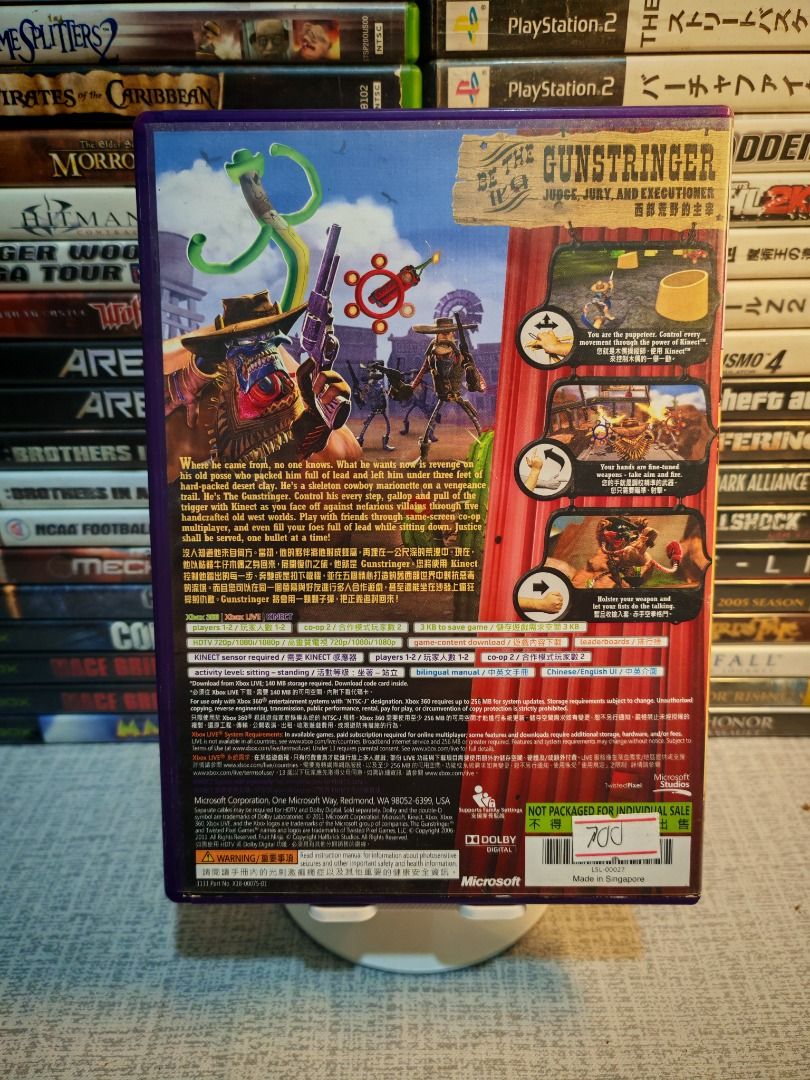 THE GUNSTINGER XBOX 360 KINECT (Category: Xbox) located in Santa Rosa. Submitted by tristanmunoz (Listing ID 1391593582, Image 2). Description: FOR SALE!!! Php 700 THE GUNSTINGER XBOX 360 KINECT NTSC-J CIB 100% Authentic Tested working condition Can do video calls Warranty: 24 hours testing warranty, will do change/return if item are proven damaged (will be void if defect is caused by accident, misuse, negligence, including tampering). Return del