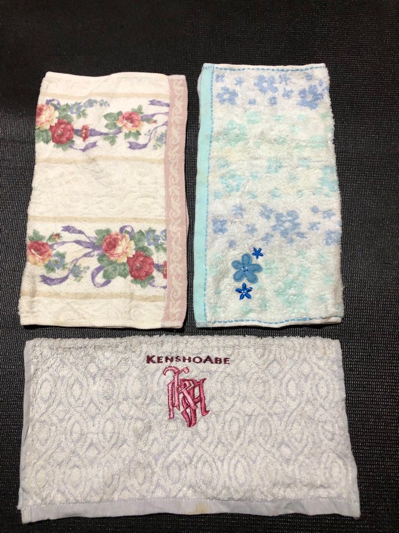 Thick Fabric Embroidered face towels (Category: Bedding & Towels) located in Siquijor. Submitted by yhostuff (Listing ID 1391640809, Image 1). Description: Kensho Abe + Ring Star Japan + Thick Floral Medium Face Towels Needs Wash before use. .