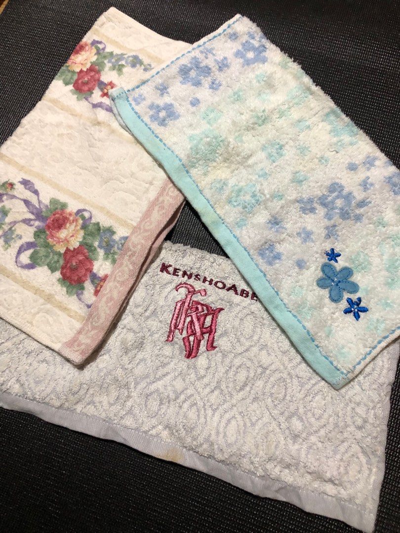Thick Fabric Embroidered face towels (Category: Bedding & Towels) located in Siquijor. Submitted by yhostuff (Listing ID 1391640809, Image 2). Description: Kensho Abe + Ring Star Japan + Thick Floral Medium Face Towels Needs Wash before use. .