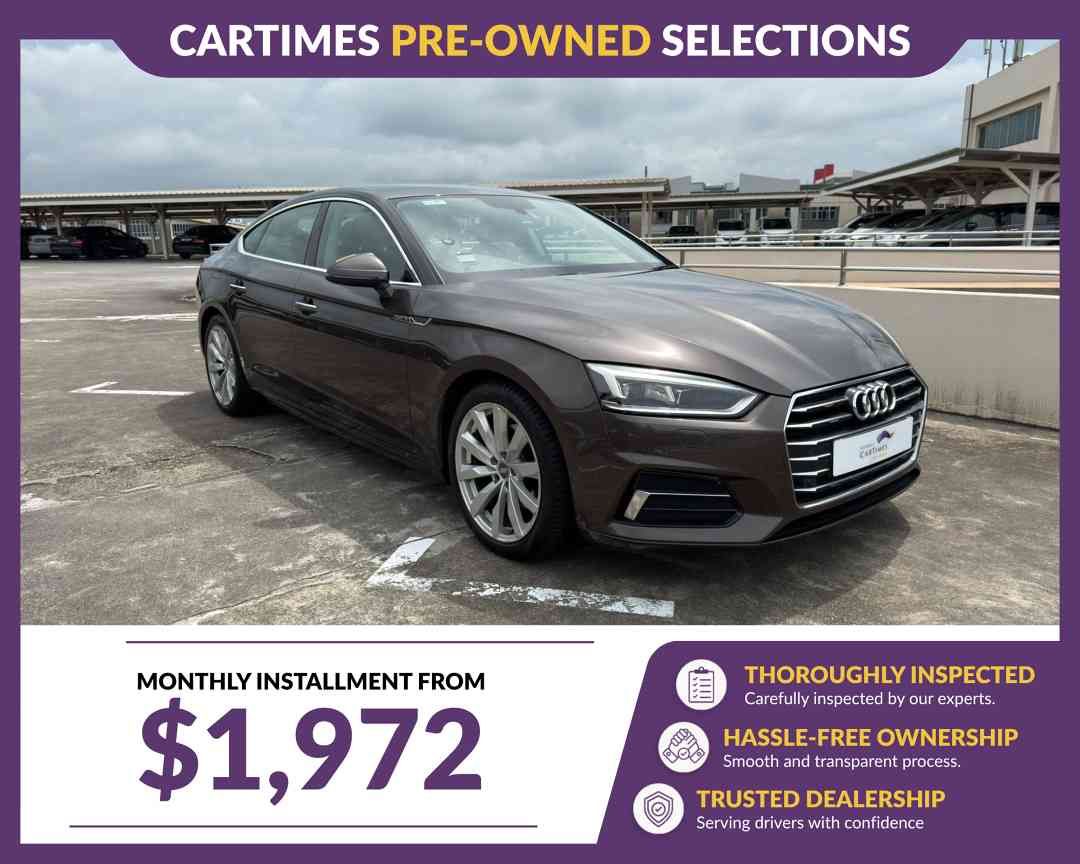 Audi A5 Sportback 2.0 TFSI S tronic Design (A) (Category: Used Cars) located in Singapore. Submitted by cartimesautomobile (Listing ID 1449768725, Image 2). Description: Drive with Confidence! 3 Years Engine & Gearbox Warranty, and Wear-and-Tear Parts Replaced with 1-year Coverage! Ultra Low Interest Rates Starting From 1.28% & Flexible Up to 100% Financing Available for a Limited Time! Call Us Now to Book Your Viewing and Test Drive! Features: 4