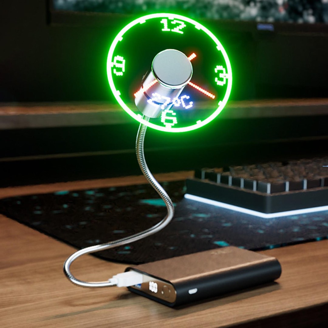 [2for$30]USB LED Clock Fan with Temperature Display, Furniture & Home ...