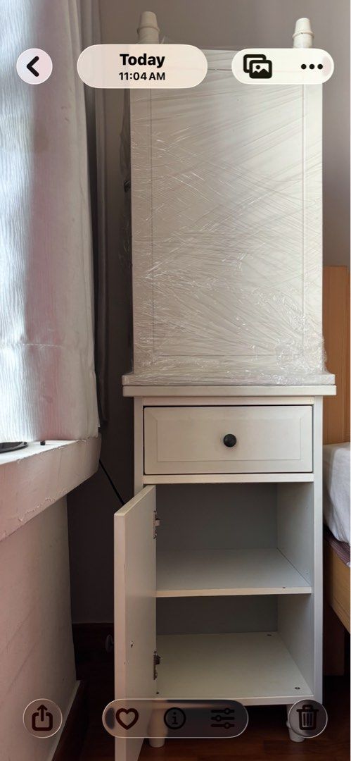 Bedside table (Category: Other Home Furniture) located in Singapore. Submitted by anndrise (Listing ID 1412912041, Image 1). Description: 2 bedside tables @$25 each. Take both for $45.