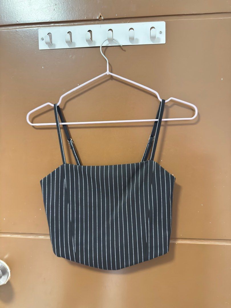 FB Sister Striped Crop Top - Size S (Category: Others Tops) located in Caloocan City. Submitted by shop.ae (Listing ID 1412882143, Image 1). Description: - FB Sister crop top - Black and white striped pattern - Size S - Adjustable straps - Smocked back for a comfortable fit.