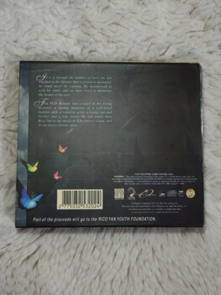 Forever Young Remembering Rico Movie VCD (Category: CDs & DVDs) located in Quezon City. Submitted by kevinfuentes0219 (Listing ID 1413007761, Image 2). Description: - VCD featuring "Forever Young Remembering Rico" and "Dahil Mahal Na Mahal Kita". - Proceeds support the RICO YAN YOUTH FOUNDATION. - Comes in its original case..