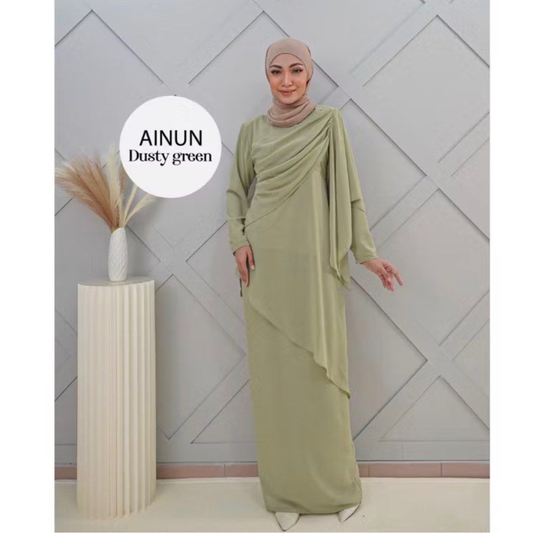 Mini Kurung Ainun by Gerobok Gaga size XXL in Dusty Green (Category: Baju Kurung & sets) located in Tanjong Malim. Submitted by slaymyway (Listing ID 1412981174, Image 1). Description: Used once only .
