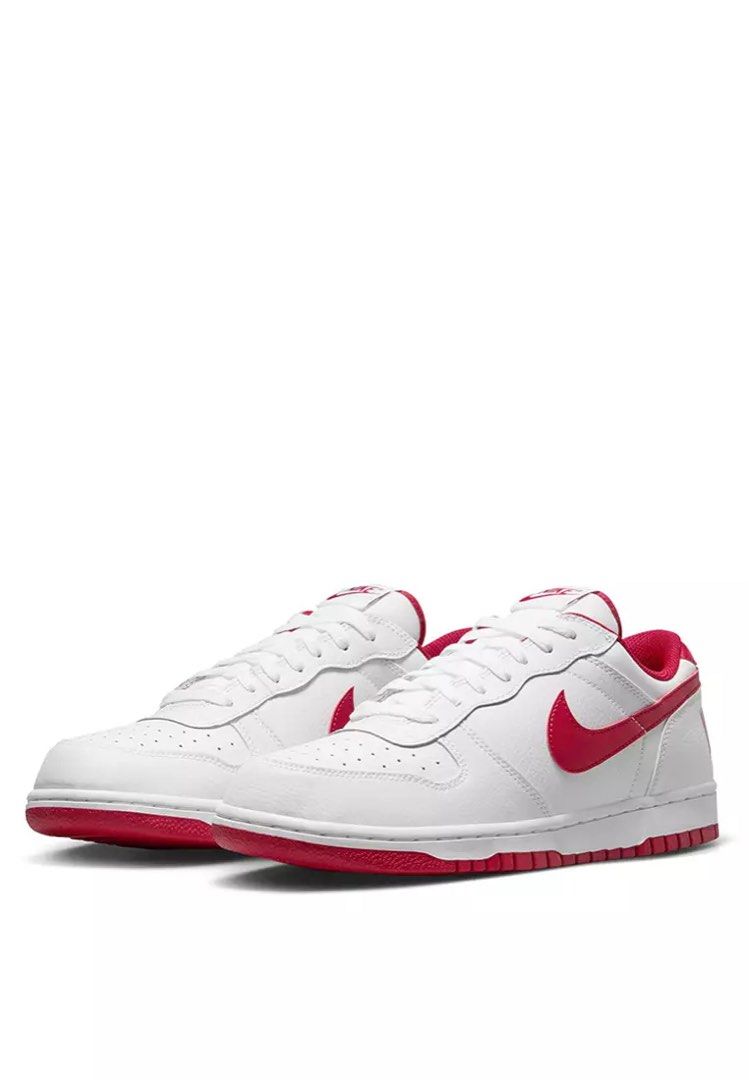 Nike Big Low Men's White Red Sneakers (Category: Sneakers) located in Paranaque City. Submitted by 20seven90 (Listing ID 1413018209, Image 3). Description: - White leather upper - Red accents - "NIKE" branding on heel - Red sole and lining - White laces - Padded collar for comfort Negotiable‼️.