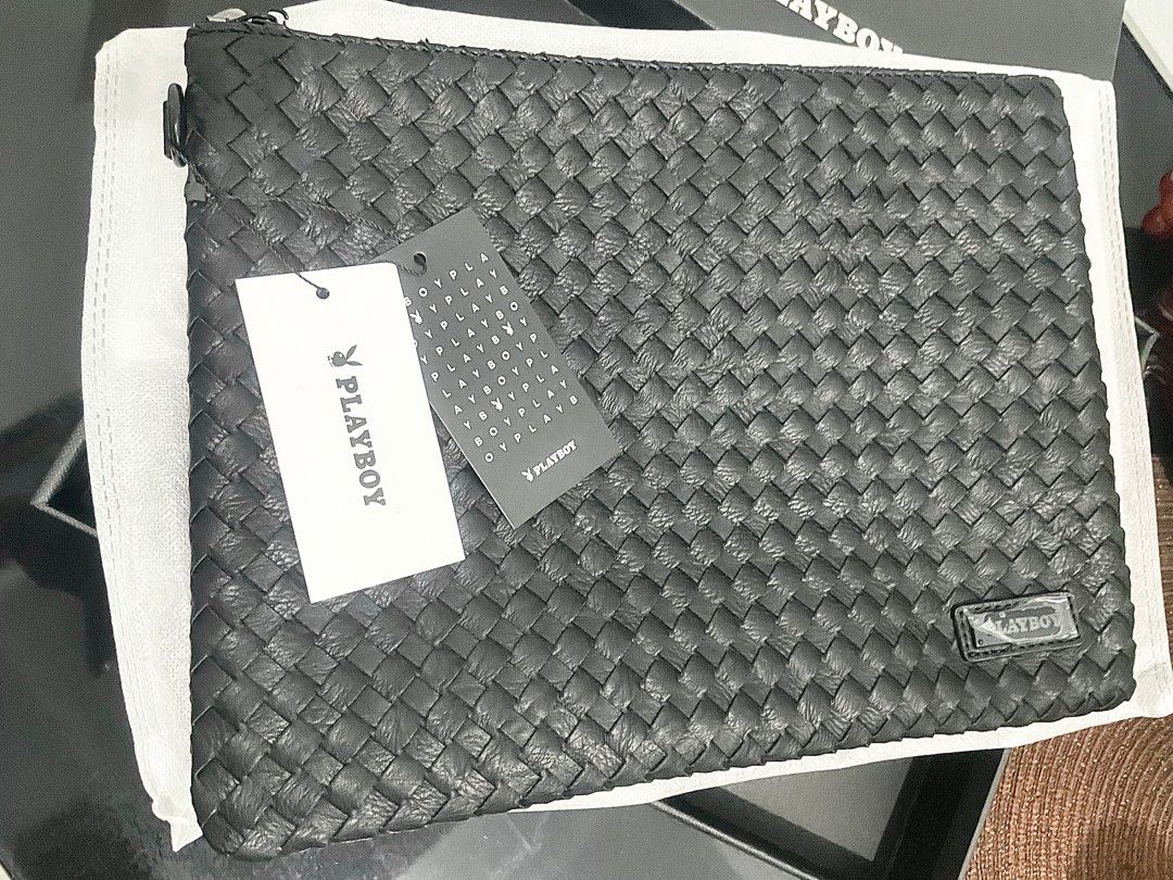 playboy Clutch or laptop bag (Category: Luxury Bags & Wallets) located in Binan City. Submitted by winds06 (Listing ID 1412936939, Image 3). Description: Rush sale. selling my brandnew clutch bag with wrist strap. guaranteed authentic. with box, dust bag, tag is intact. rfs: Rush! need FUNDS..