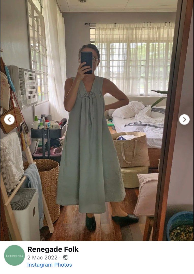 Renegade Folk Daydream Multi Dress (Category: Dresses) located in Quezon City. Submitted by __closetspace (Listing ID 1413015712, Image 1). Description: - Renegade Folk Daydream Multi Dress - Sleeveless design - V-neckline with tie - Can be worn several ways - Relaxed fit - Midi length - Color: Muted green/sage - Perfect for casual wear - super presko - even if size small, ideal for Medium / Large girlies RFS: not my style anymore No longer avail