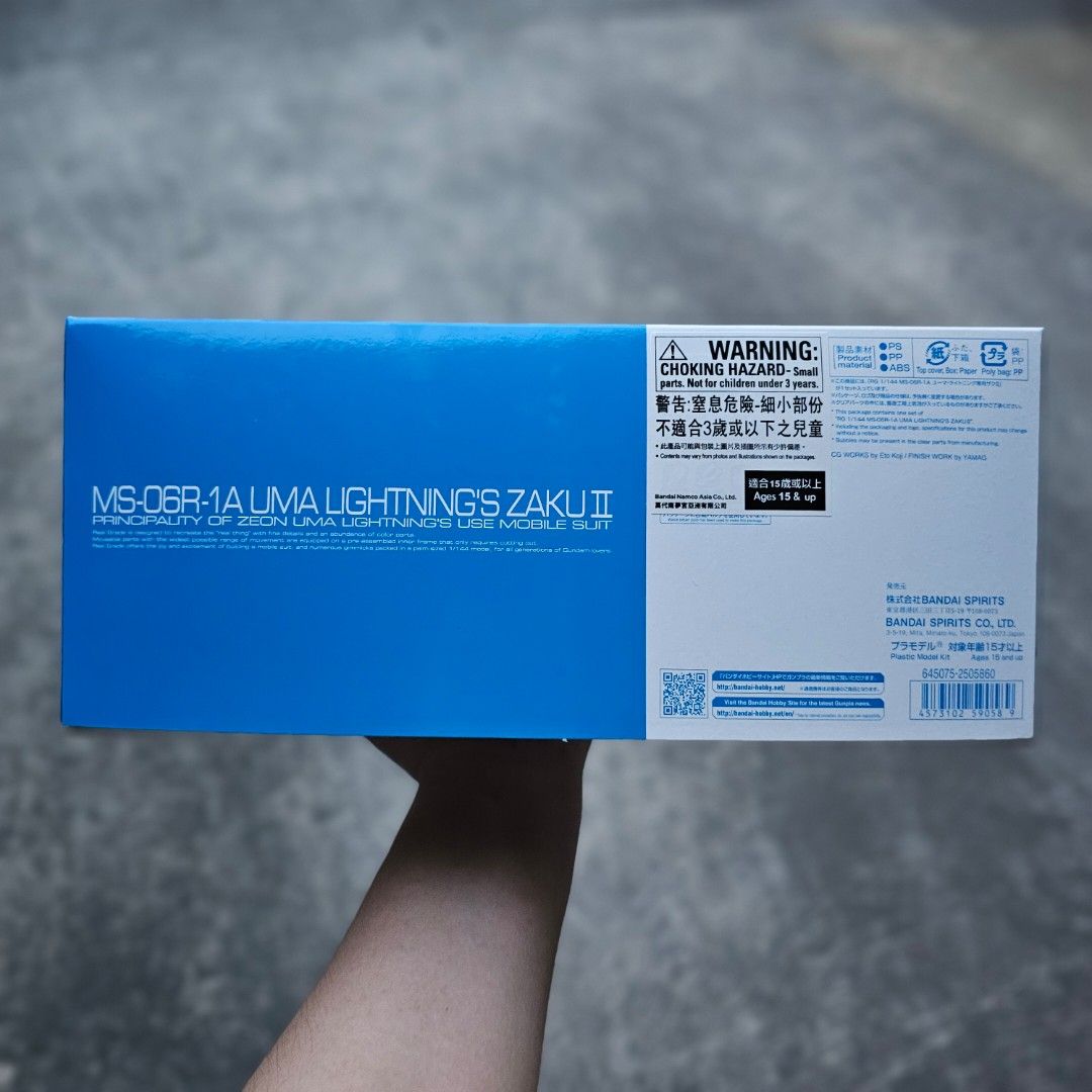 RG UMA LIGHTNINGS ZAKU II (Category: Gundam & Model Kits) located in Manila. Submitted by chinobi405 (Listing ID 1413009815, Image 2). Description: WTS Onhand Brand new, sealed runners Premium Bandai RG Uma Lightnings Zaku 2 2590 Slightly negotiable Via Lalamove or meet up around Imus ONLY.