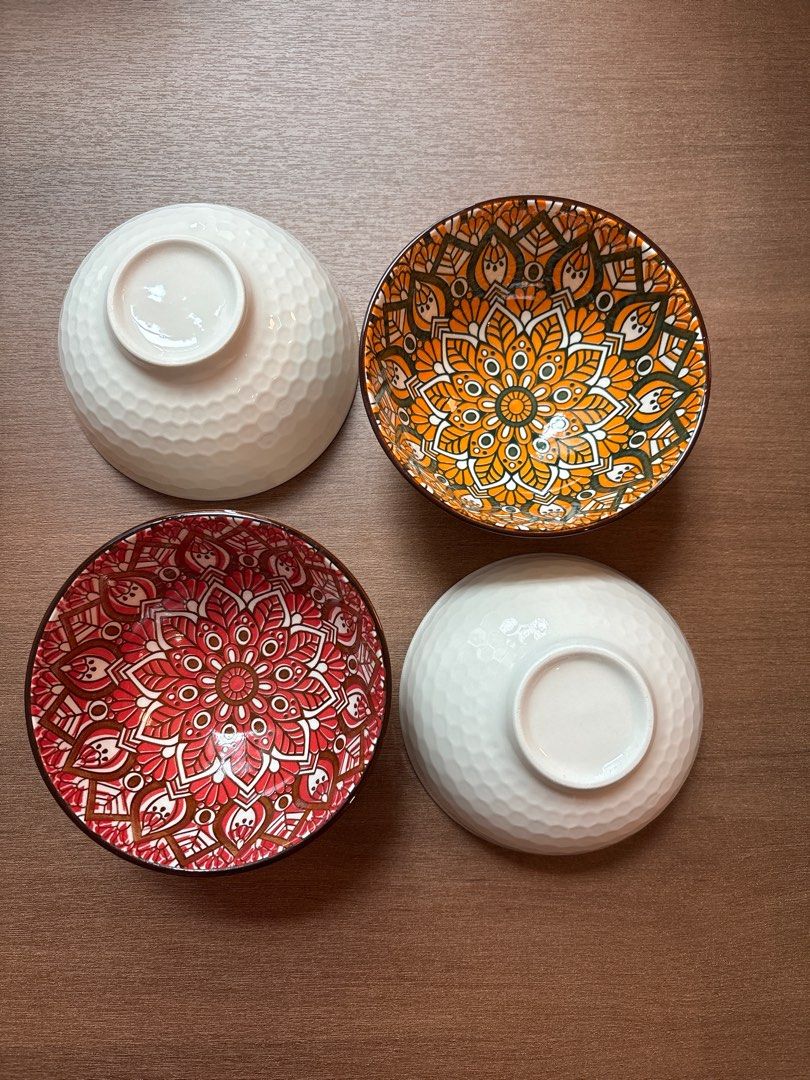Set of 4 ceramic Mandala Bowls, Furniture & Home Living, Home Decor ...