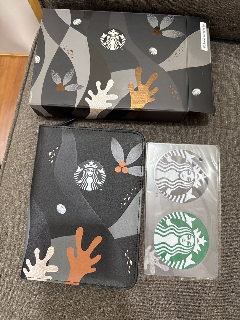 Starbucks Gift Set (Category: Beverages) located in Del Monte. Submitted by gshop.ph (Listing ID 1412901373, Image 1). Description: - Starbucks gift set - Includes a journal, two stickers, and a decorative box - Journal and box feature a Starbucks design - Brand new - Ideal gift for Starbucks lovers!.